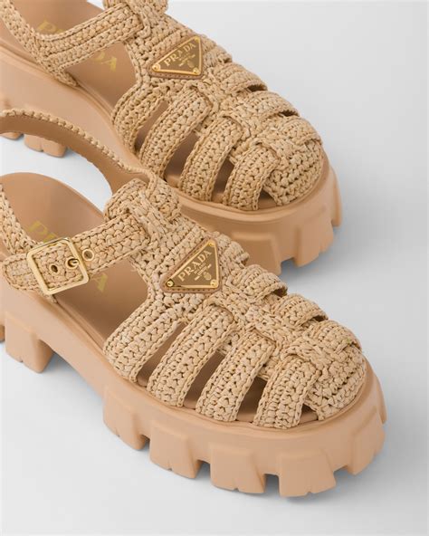 monolith crochet cage sandals prada|Monolith crochet cage sandals .